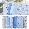 7Pcs Blue Dot Pattern Pre-cut Cotton Cloth 50*50cm Quilting Fabric Hand Sewing Projects