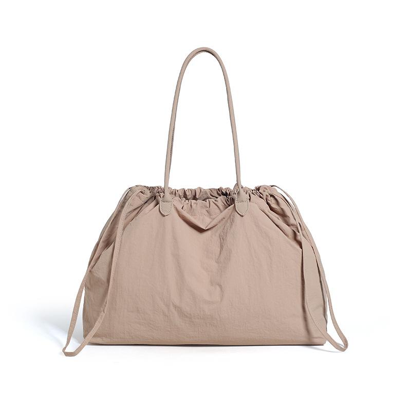 Large Capacity Drawstring Shoulder Bag Sport Lightweight Tote Bag Commuter Travel Storage Bag