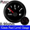 Ized 52mm 0-90ohms Fuel Level Gauge Fuel Meter Oil Liquid Tank Fuel Level Indicator Red Backlight For Boat Car Auto Truck