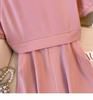 Plus Size Stylish Two-Piece Look Polo Dress - Summer Casual Short Sleeve Slimming Skirt
