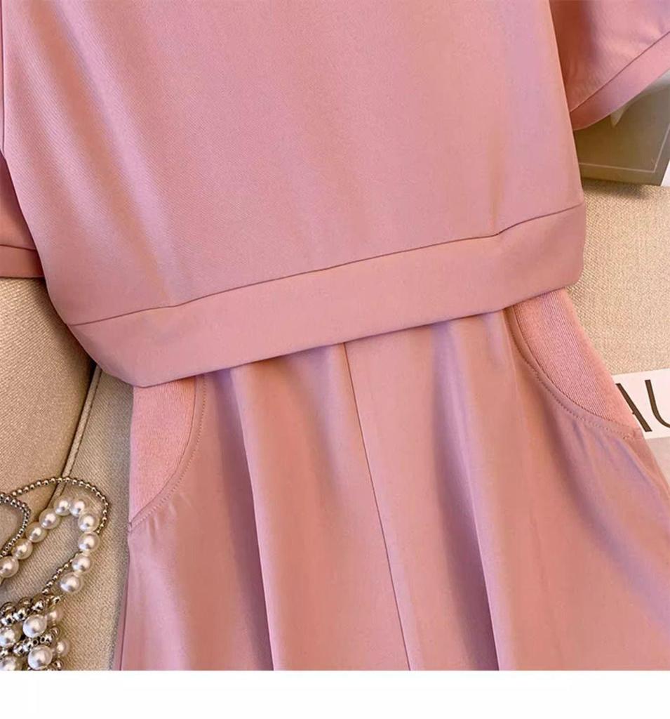 Plus Size Stylish Two-Piece Look Polo Dress - Summer Casual Short Sleeve Slimming Skirt