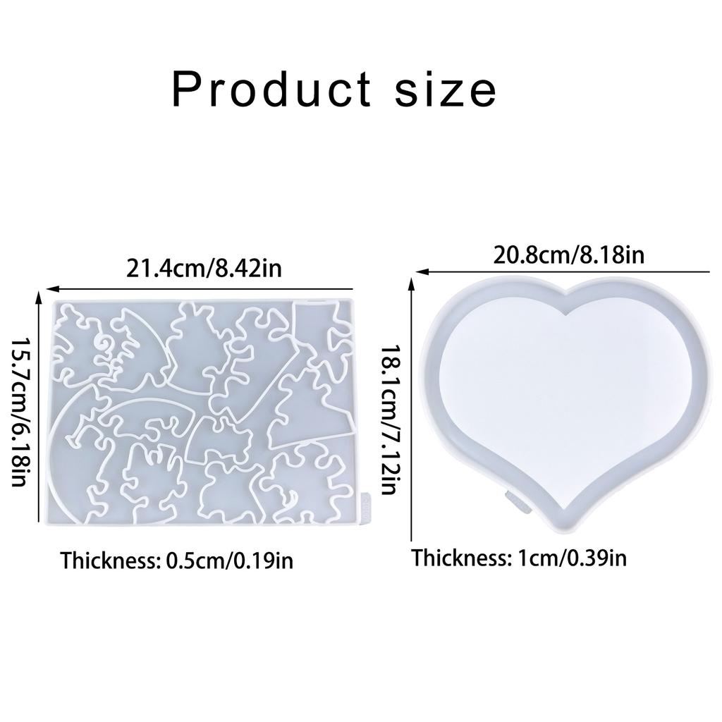 Creative Heart Shaped Epoxy Resin Molds Versatile Heart Puzzle Shaped Resin Molds Personalized Heart Accessories Moulds