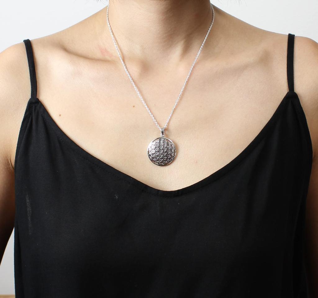 [World Accessories Carmelo] Flower of Life Pendant Top, Divine Geometry, Flower of Life, Sterling Silver 925