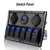Panel spínačů Nehořlavý Dva USB porty Robustní 6 LED kolébkový spínač pro loď