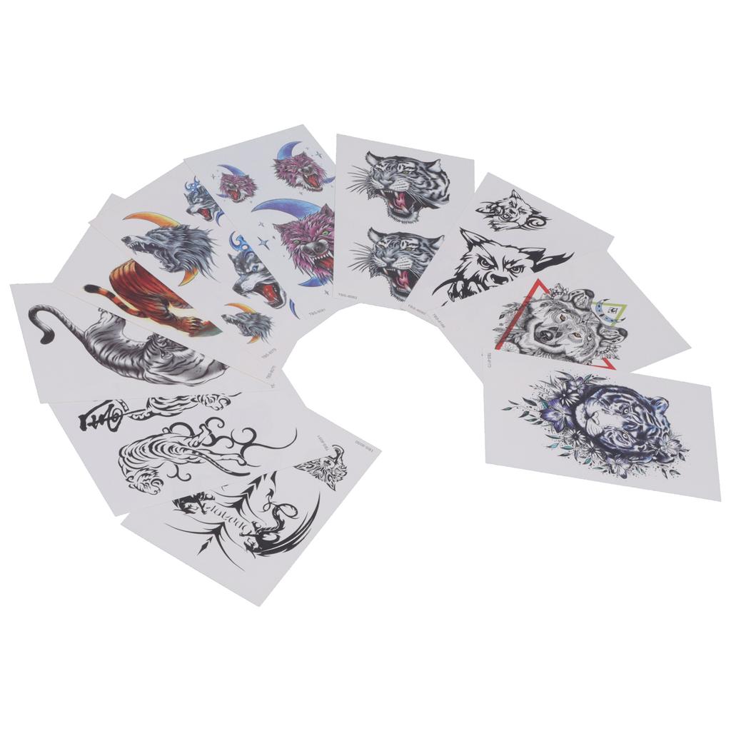 10 Stück Temporäre Tattoos Aufkleber Wasserdicht Lang Anhaltend Falsche Tattoos Aufkleber Set