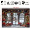 One piece of Christmas polyester background fabric with Christmas tree elements suitable for living room and outdoor decoration