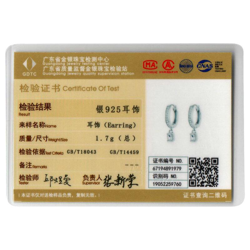 WOSTU Hot Sale 100% 925 Sterling Silver Circle Dangle Clear Zircon Earrings For Women Korean Style Wedding Fine Jewelry CTE157