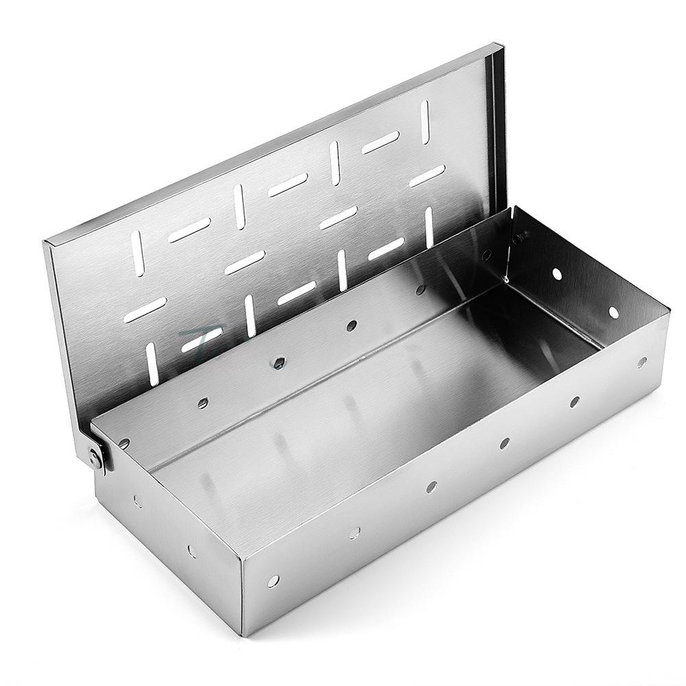 Boîte à fumée Boîte à fumoir BBQ Copeaux de bois Pour intérieur extérieur Charbon Gaz Barbecue Grill Viande Fumée Infusée Saveur Accessoires