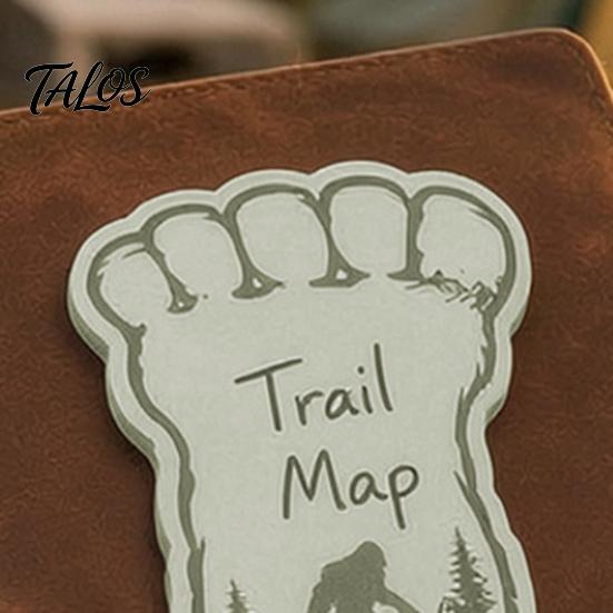 Die Cut Adhesive Paper 2PCS Big Foot Sticky Notepad with Self-adhesive Backing, Unique Die-cut Forest Pattern Non Residual Pads Memo Pads, Smooth