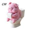 Detailed 3D Printed Model Cute Pig On Toilet Figurine, Funny Bathroom Desk Decor with Paper Decoration Roll, Humorous Sculpture for Shelf Office