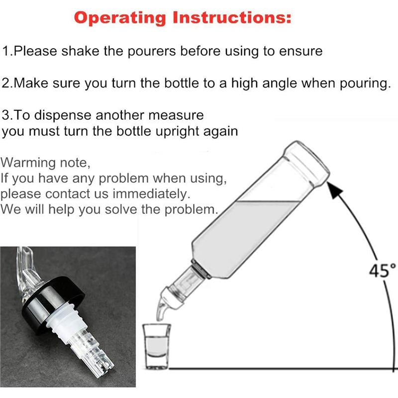 ABBY-40 Pcs 1Oz Automatic Measured Bottle Pourer - Spirit Measure Pourer Drinks Wine Cocktail Dispenser Home Bar Tools белый