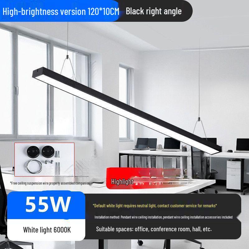 Minimalist Rectangular LED Pendant Light for Barber Shop, Office, or Living Room Ceiling
