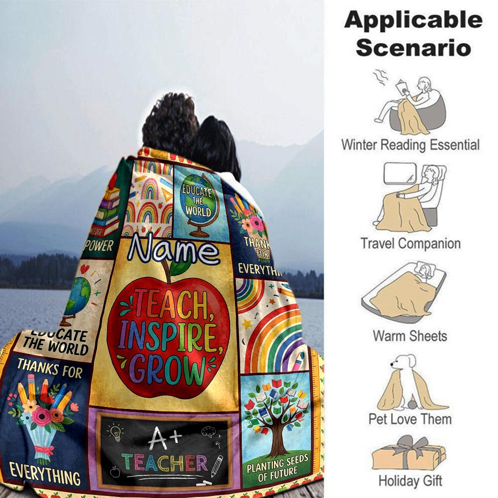 Teacher Appreciation Home Blanket Customize Your Names Soft Cozy Lightweight Allseason Multipurpose Blanket For Picnics Sofas Offices Beds Living