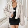 Imitation Fur Coat Autumn Winter Fashion Women's New Short Fur Coat Small Hooded White Coat