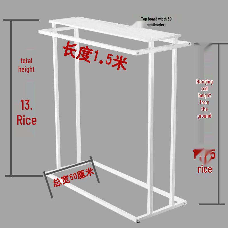 Clothing Store Double-Bar Gondola Rack - Men's & Women's Hanger with Shelves