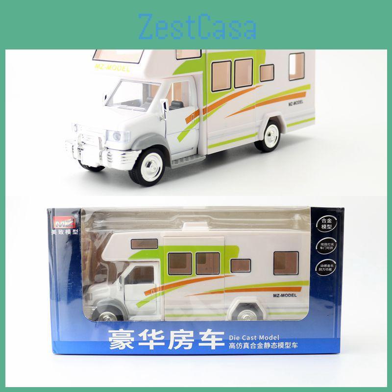 Alloy Large Travel Rv Truck Toy Model With Sound Light For Kids Play