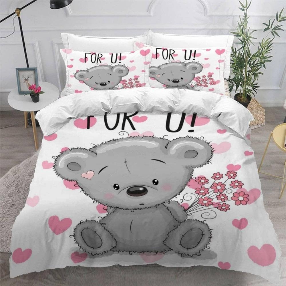Cute Turtle Children's Bed Cartoon Animal Soft Microfiber Duvet Cover with Zipper Boy and Girl Bedding Set Adult Bedding