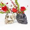 Skull Flower Pot Hand-Painted Resin Gothic Planter Decorative Flower Pot Candy Bowl for Home Office Halloween Decor