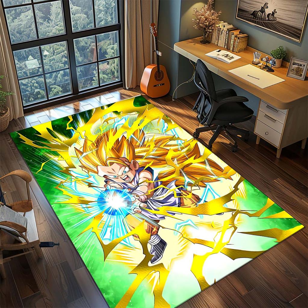 Dragon Ball Goku Anime Rug Carpet Large Area Rug Non Slip Washable Floor Mat Gamer Room Bedroom Home Decor -QJY