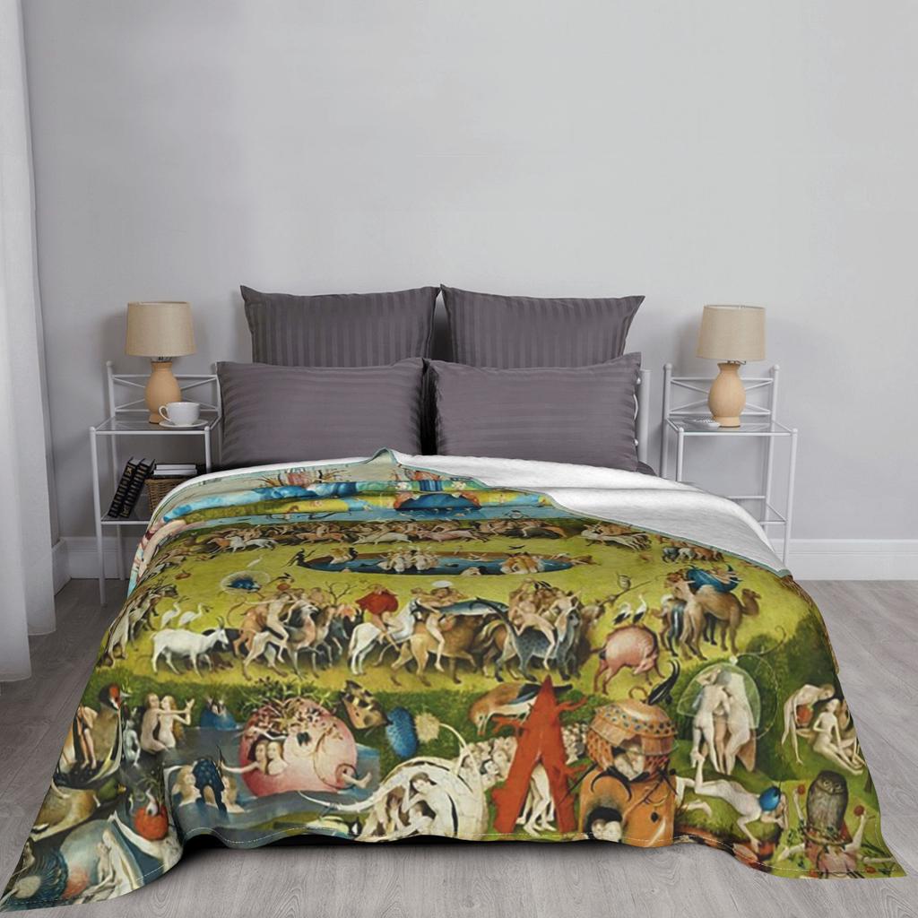 Hieronymus Bosch Jardin des Délices Affiche Couverture Couverture Polaire pour Maison Chambre Extérieur Jetés Couvre-lit Couette