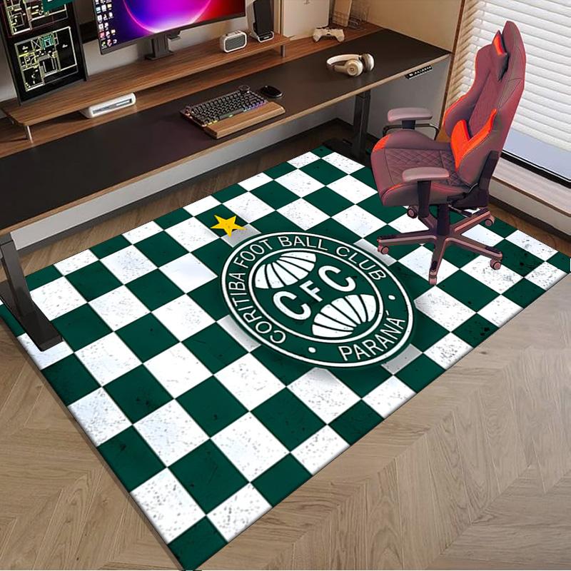 Green Football Club Emblem Printed Area Rug for Office, Chair Rug, Decorative Carpet Floor Mat, Large Size Fan gifts Christmas gifts