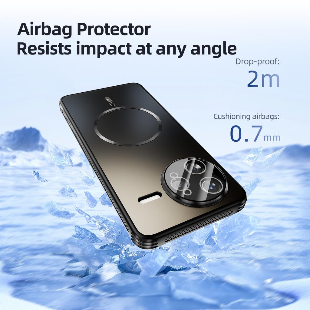 ABEEL For Xiaomi Poco F7 Ultra 5G/Redmi K80 Pro 5G Magnetic Case TPU PC Cooling Matte Phone Back Cover with Lens Film
