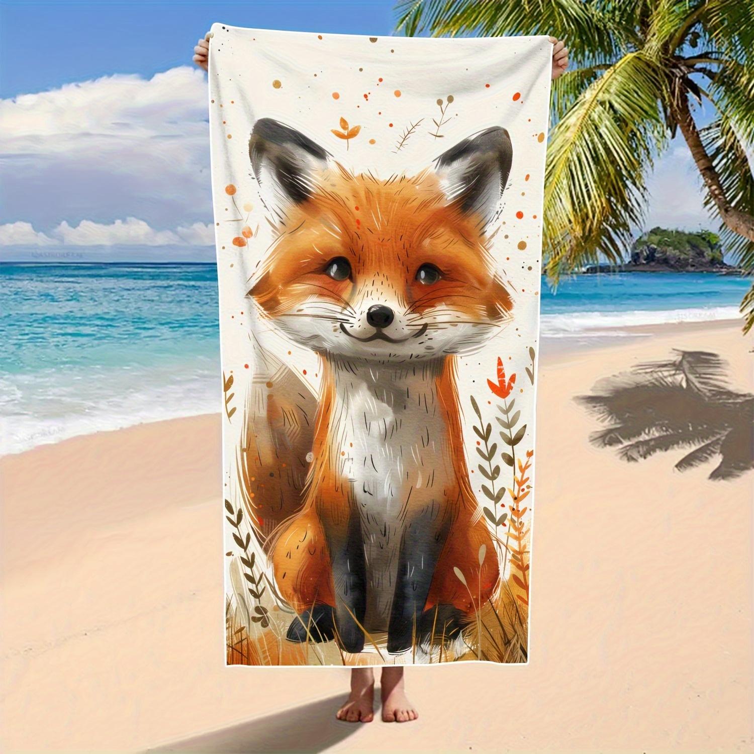 

Charming Fox Bath Towel - Adorable Animal Design, Soft Absorbent, Perfect for Summer Fun, Adds Playfulness to Your Beach Days 50x100cm