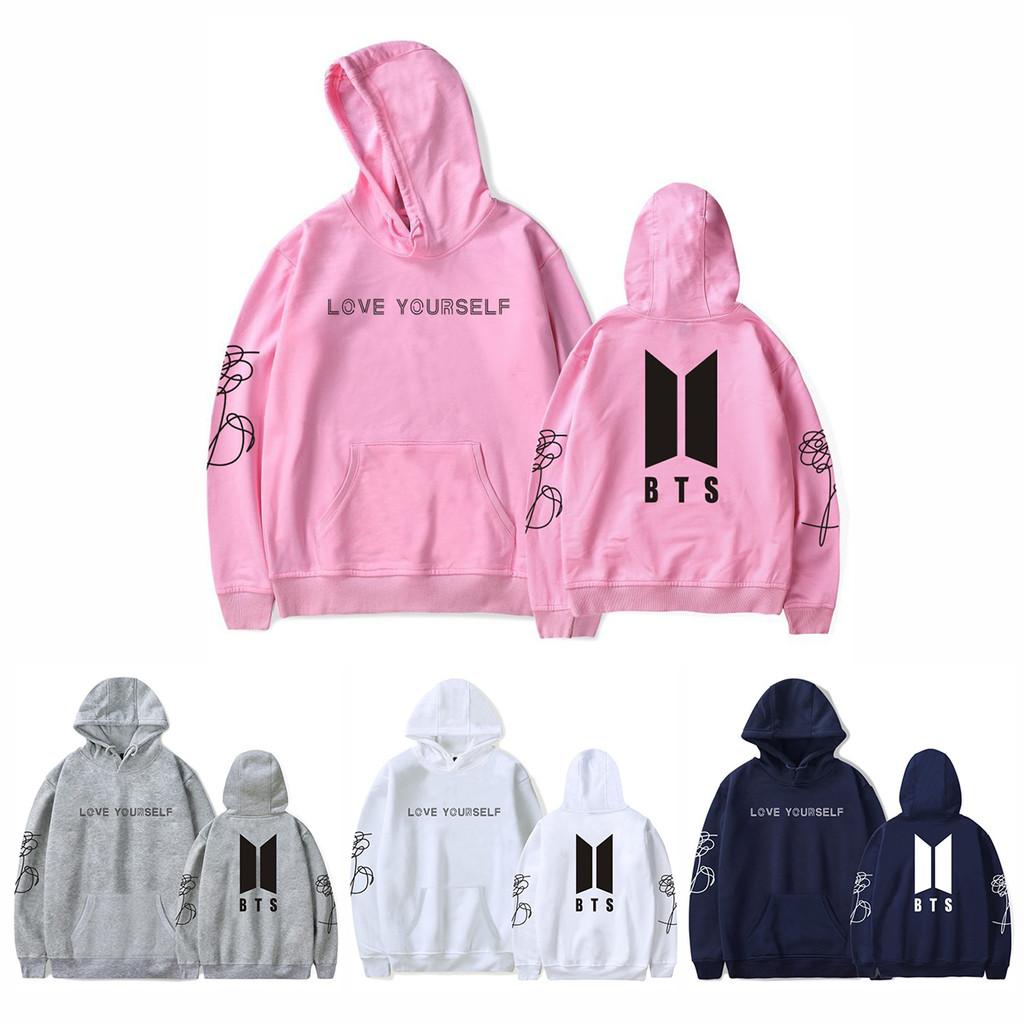 Bluza z nadrukiem BTS z podszewką polarową dla młodzieży, do noszenia na co dzień