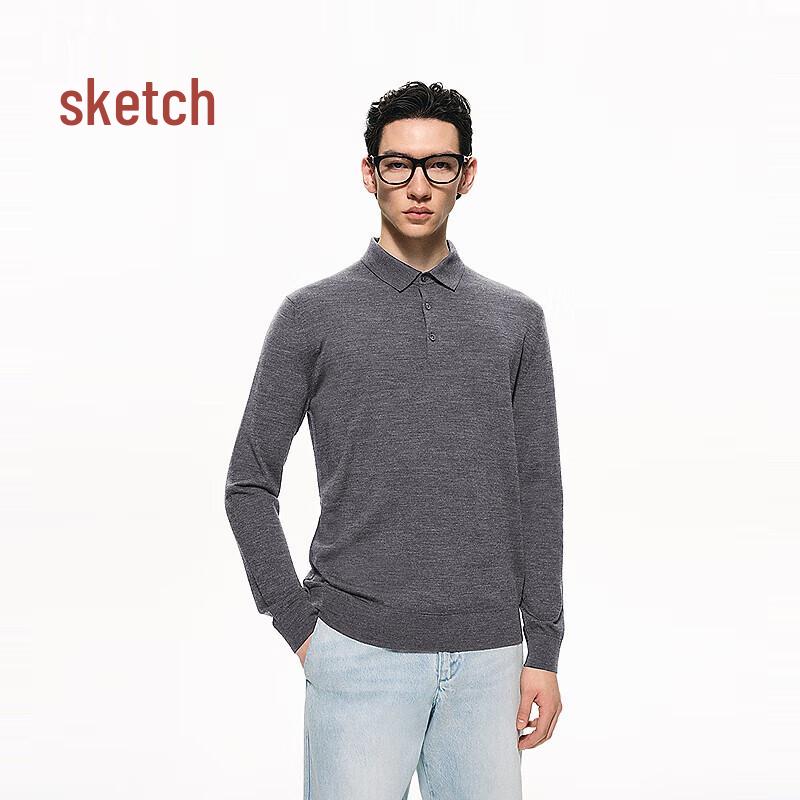 CROQUIS Men's Wool Polo Sweater
