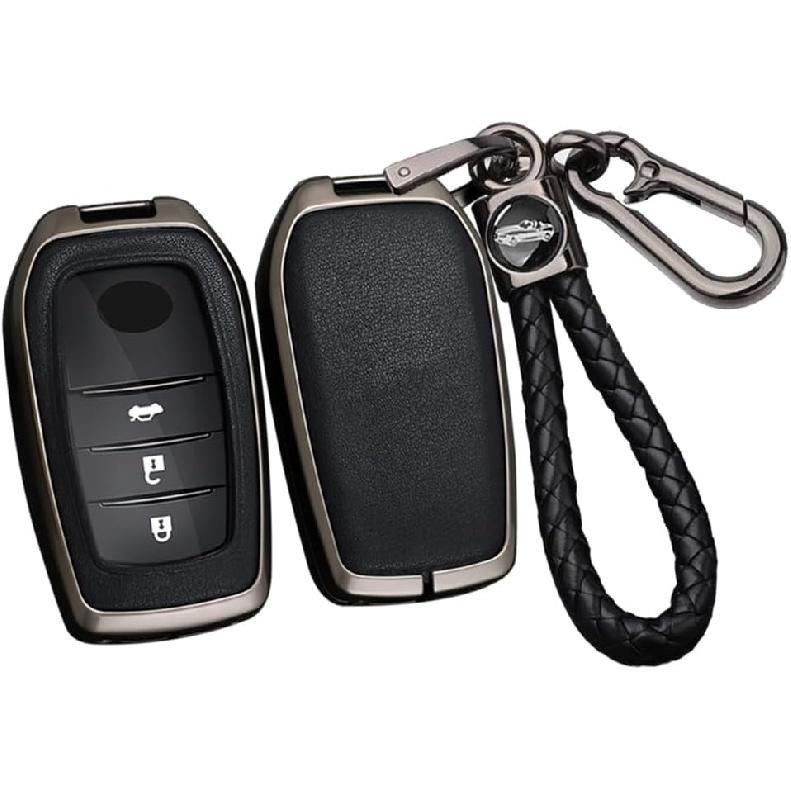 

SANRILY PU Leather+Zinc Alloy 3/4/5/6 Button Key Fob Cover Fit for Toyota Land Cruiser 2023 2022 Venza RAV4 Prime Hilux Fortuner Tundra Corolla чёрный