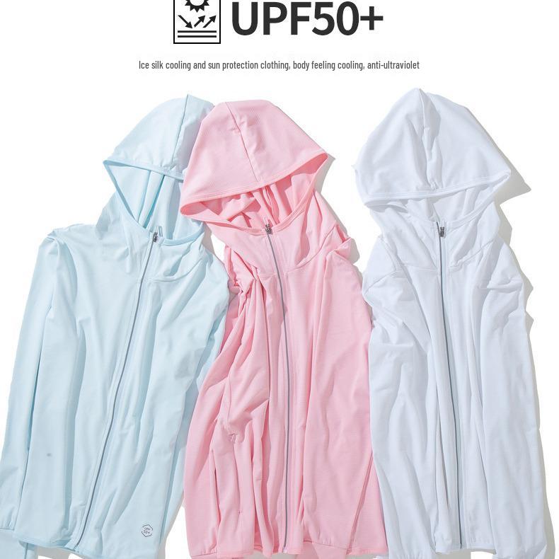 Summer Ice Silk UPF50+ Thin Breathable Sunscreen Windbreaker for Women & Men