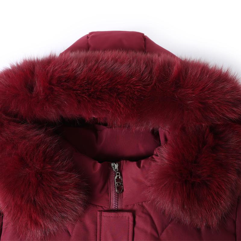 Real Fur Collar Middle Age Women's Winter Down Jackets Hooded Plus Size Thick Down Coats Woman Outerwears