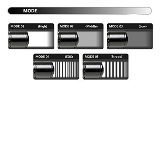 BLACKWOLF 950 Lumens Cree Rechargeable LED Compact and with Memory Ideal for Bicycles and and Waterproof with IPX8 18650 Battery LC-A31 XM-L2