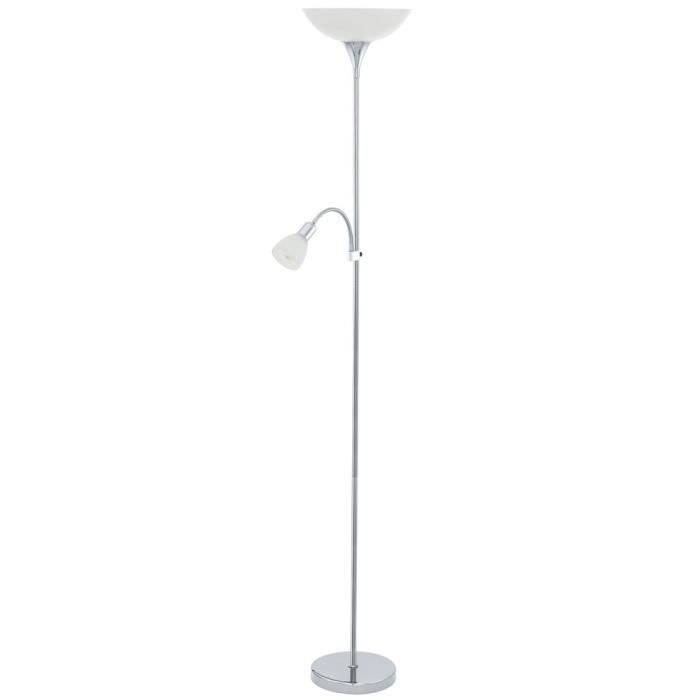 Lampe à pied - EGLO - UP 2 - Nickel-nero - Verre blanc - E27 60W