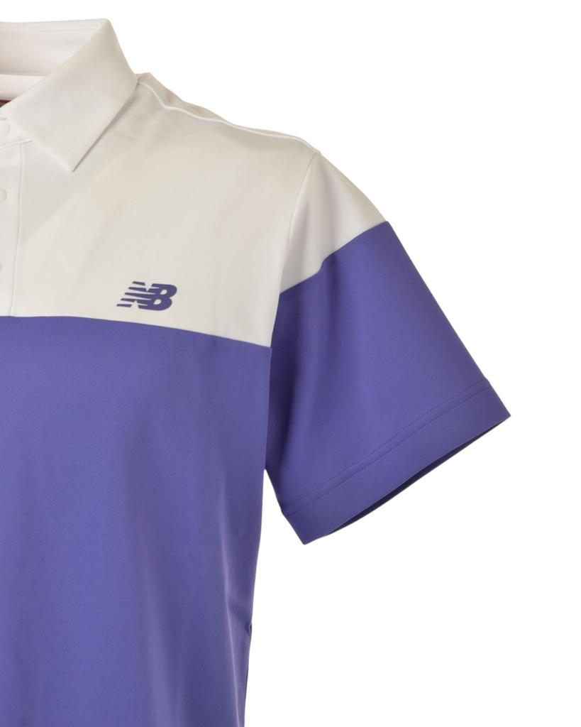 Golf Polo Shirt x Purple 4 [New Balance] Short-Sleeve (Stretchable, Moisture-Wicking) / Men's / 012-6168001 030_White [M]