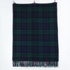 JOHNSTONS [Excellent condition] Tartan cashmere fringe stole / Scarf Navy / GreenUsed
