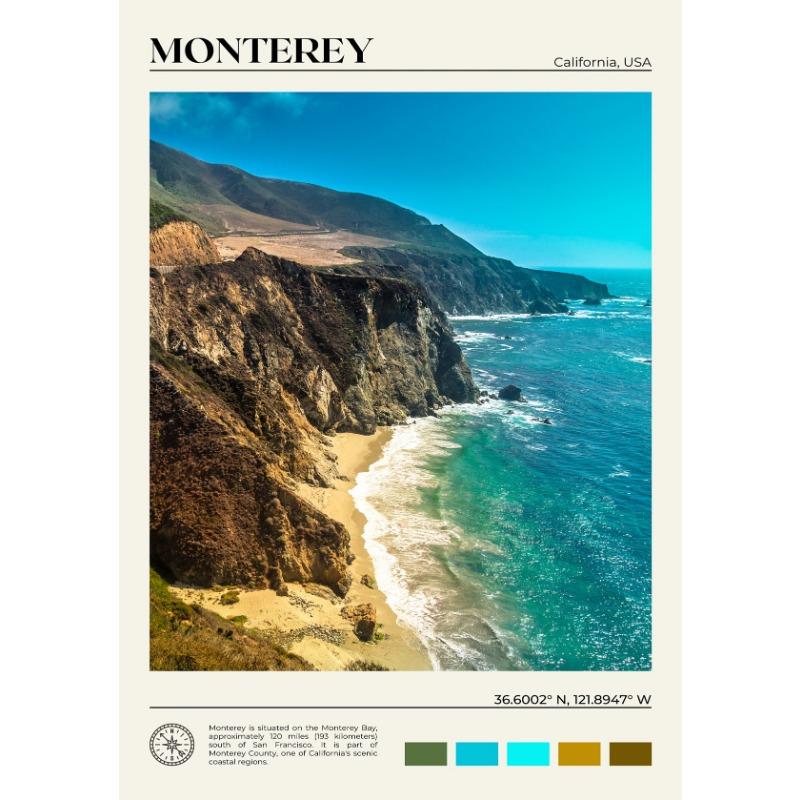 

California Travel Scenery Poster Half Dome Long Beach Yosemite Muir Woods Canvas Painting Wall Art Picture Office Home Decor 21cm×30cm NoFrame