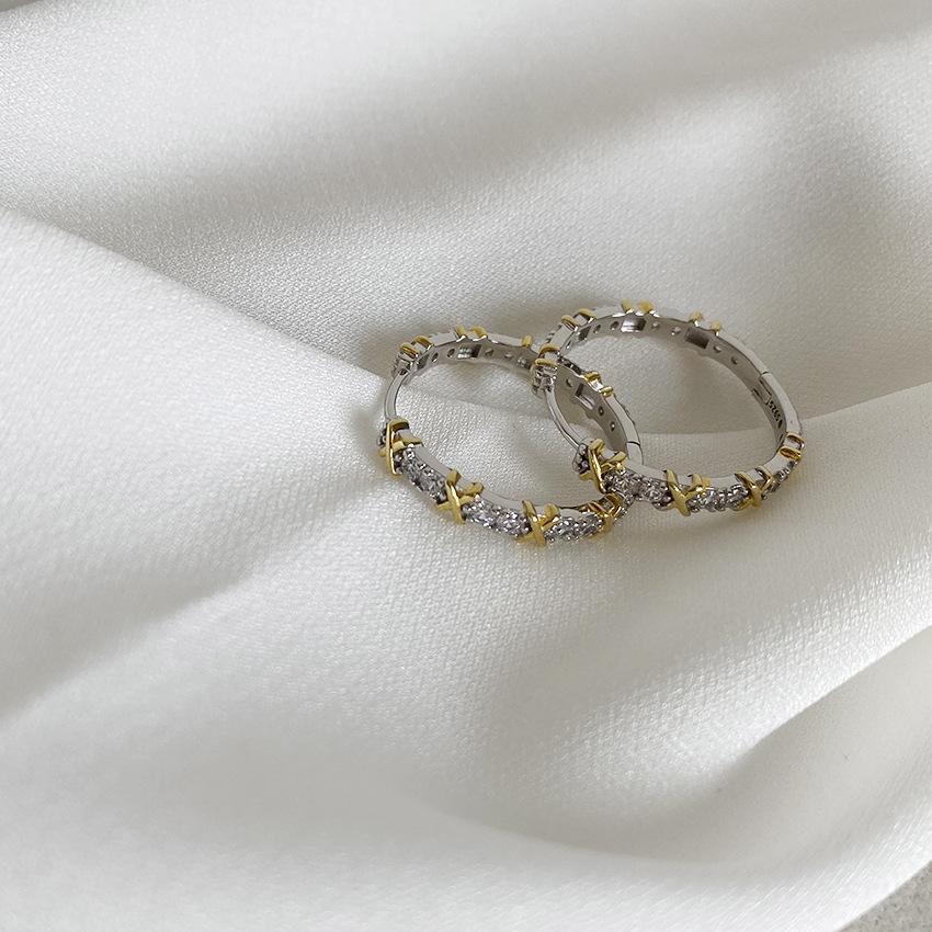 Luxury Brand 925 Sterling copper Earrings Interwoven Earrings 2 Size Selection Earrings For Women Charm Zircon Gifts