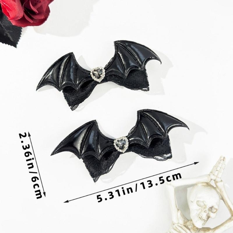 Gothic Devil Wing Hair Clip Side Clip Hairpins Women Hair Styling Accessories for Thin Hair 2000s Halloween Party Headwear