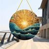 Acrylic Window Decoration Pendant Stained Cat On Desk Panel Decor Indoor Outdoor Garden Decor Or Housewarming Gift