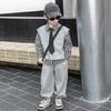 Jungen 2025 Herbst Preppy 3-teiliges Set: Stilvolles Hemd, Weste und Sportbekleidung