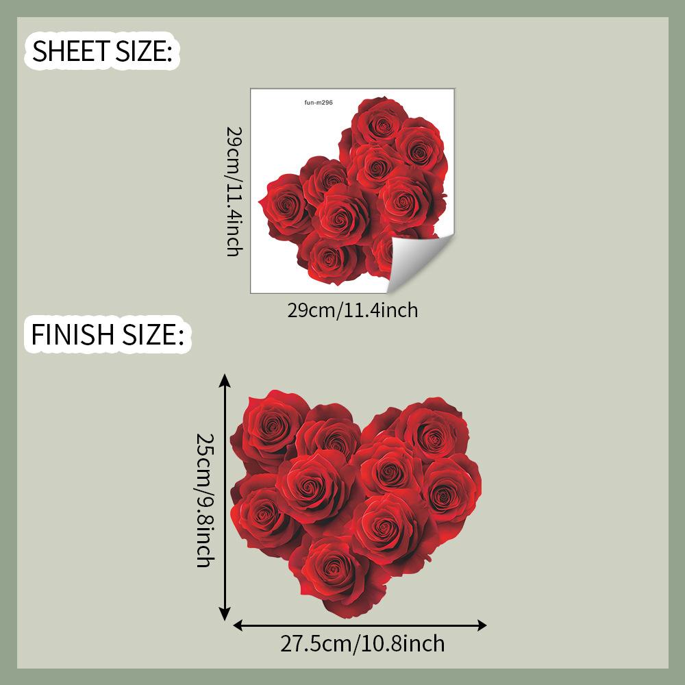 

День святого Валентина Романтическая любовь Роза Ванная туалет и украшение дома наклейки