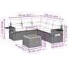 VidaXL Salon de Jardin avec Coussins 6 pcs, Canapés de Terrasse, Ensemble de Meubles de Patio, Mobilier d'Extérieur, Noir 3224558