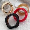 IngeSight.Z Exaggerated Irregular Red Brown Resin Acrylic Wide Resin Bracelets Women Punk Geometric Bangles Party Daily Jewelry