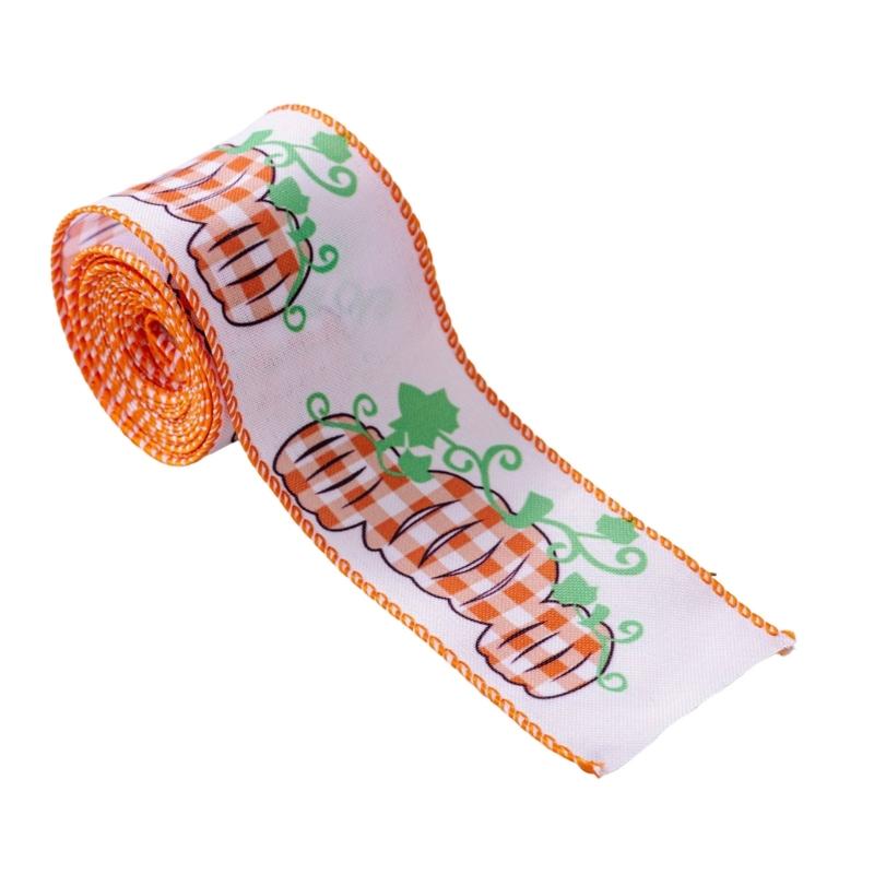 Thanksgiving 5 Yards Pumpkin Orange Ribbon for Crafting and Gift Wrapping Fall Harvest Polyester Ribbons