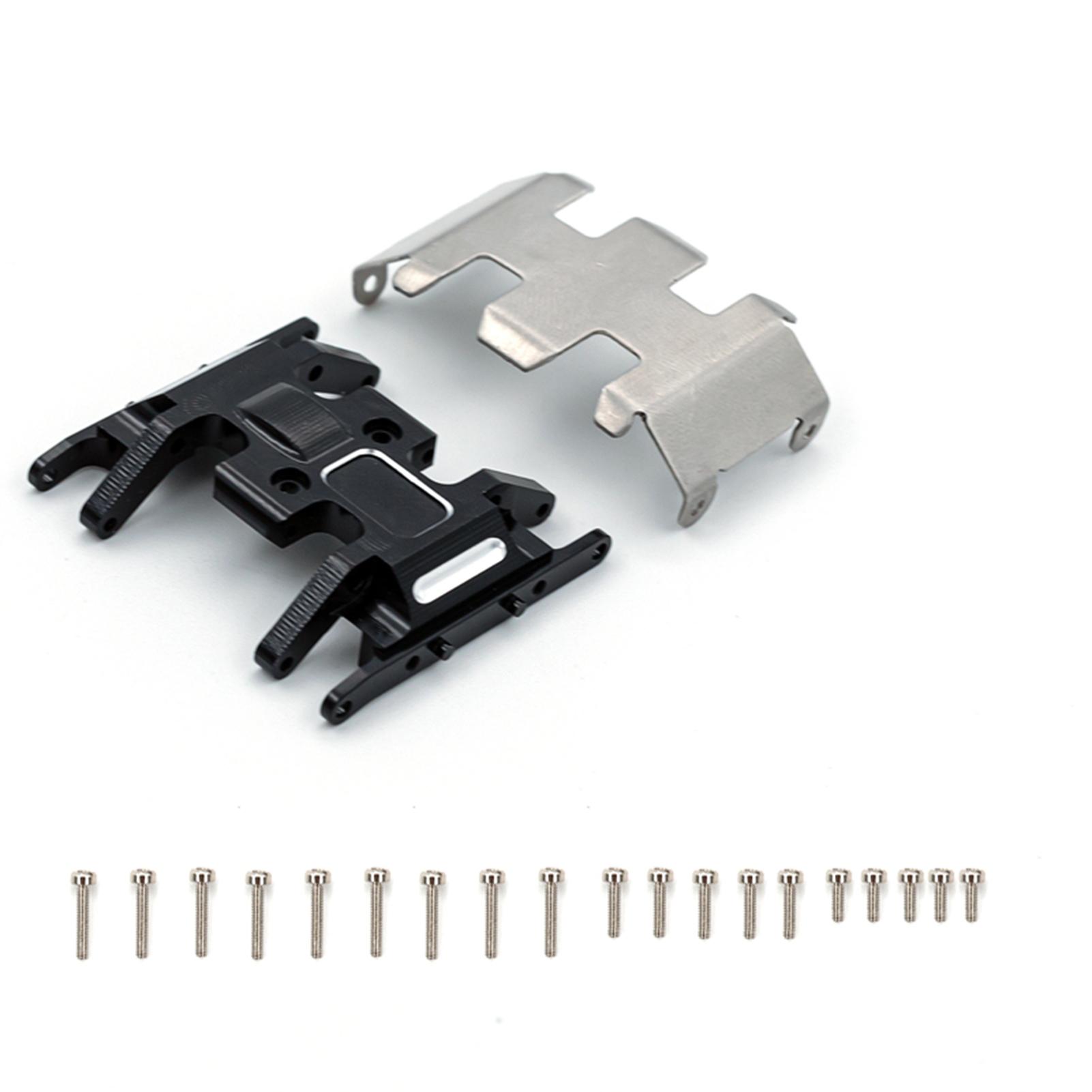 

Основа коробки передач з алюмінієвого сплаву Захисна пластина від ковзання Заміна броні шасі для 1/24 осьового SCX24 чорний