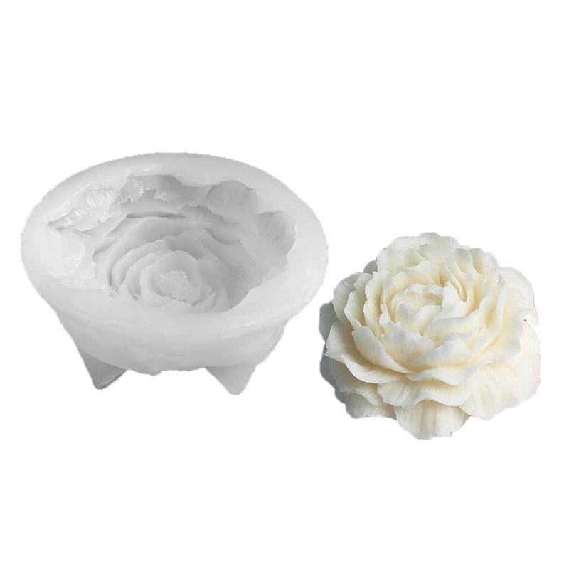 Peony Shaped Soap Molds 3D Flower Soap Silicone Mould Handmade Candle Molds DIY Epoxy Resin Cake Chocolate Decorations