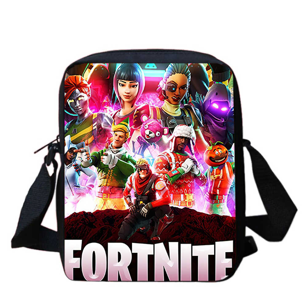 Cute Fortnite Cartoon Shoulder Crossbody Bag, Unisex Kids Aged 5-8, Light Printed Storage Handbag for Elementary Children
