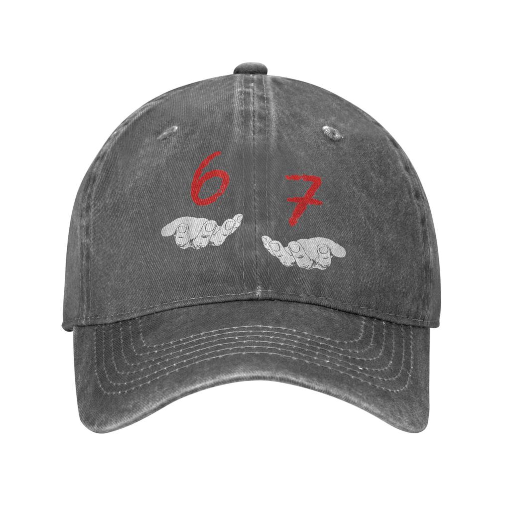 Six Seven 6 7 Meme Funny Hands Baseball Cap Men Women Distressed Denim Snapback Gen-Alpha Slang Outdoor Workouts Adjustable Hats