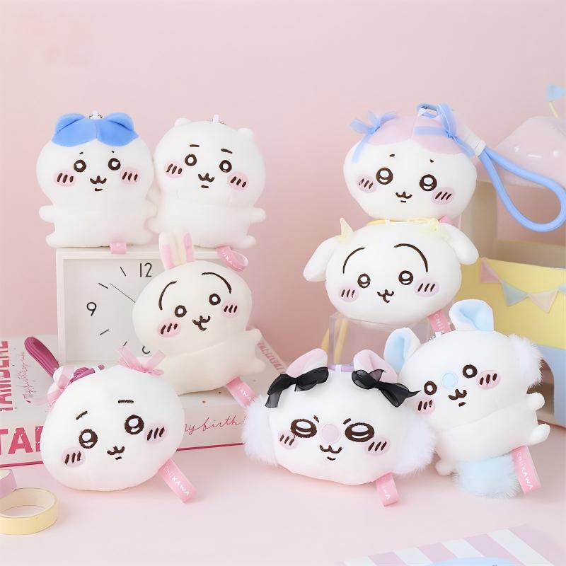 Original Chiikawa Anime Plush Doll Kawaii Usachi Keychain Hachiware Keyring Stuffed Pendent Backpack Ornament Toy Birthday Gift